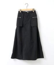 ZMHGE12099 al'aise modulation(アレーズモジュレーション) アウトポケットナイロンスカート ブラック