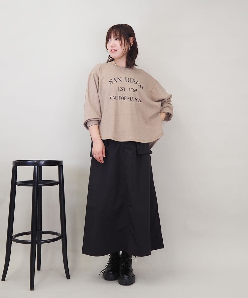 ZMHGE12099 al'aise modulation(アレーズモジュレーション) アウトポケットナイロンスカート ブラック