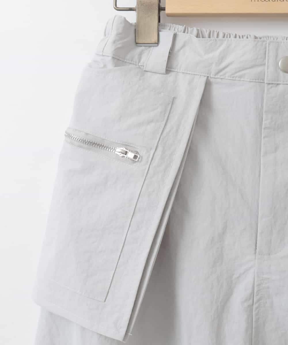 ZMHGE12099 al'aise modulation(アレーズモジュレーション) アウトポケットナイロンスカート アイボリー