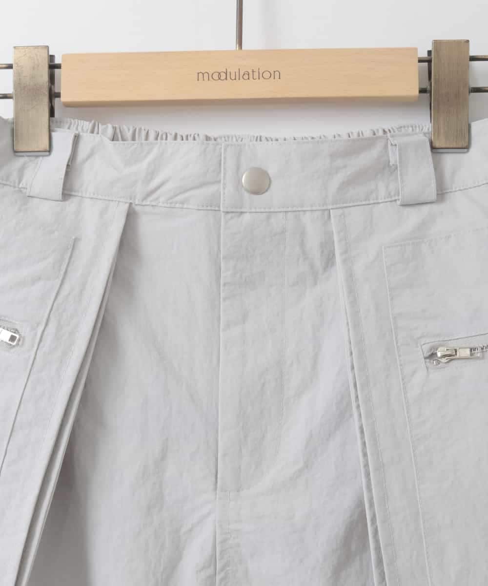 ZMHGE12099 al'aise modulation(アレーズモジュレーション) アウトポケットナイロンスカート アイボリー