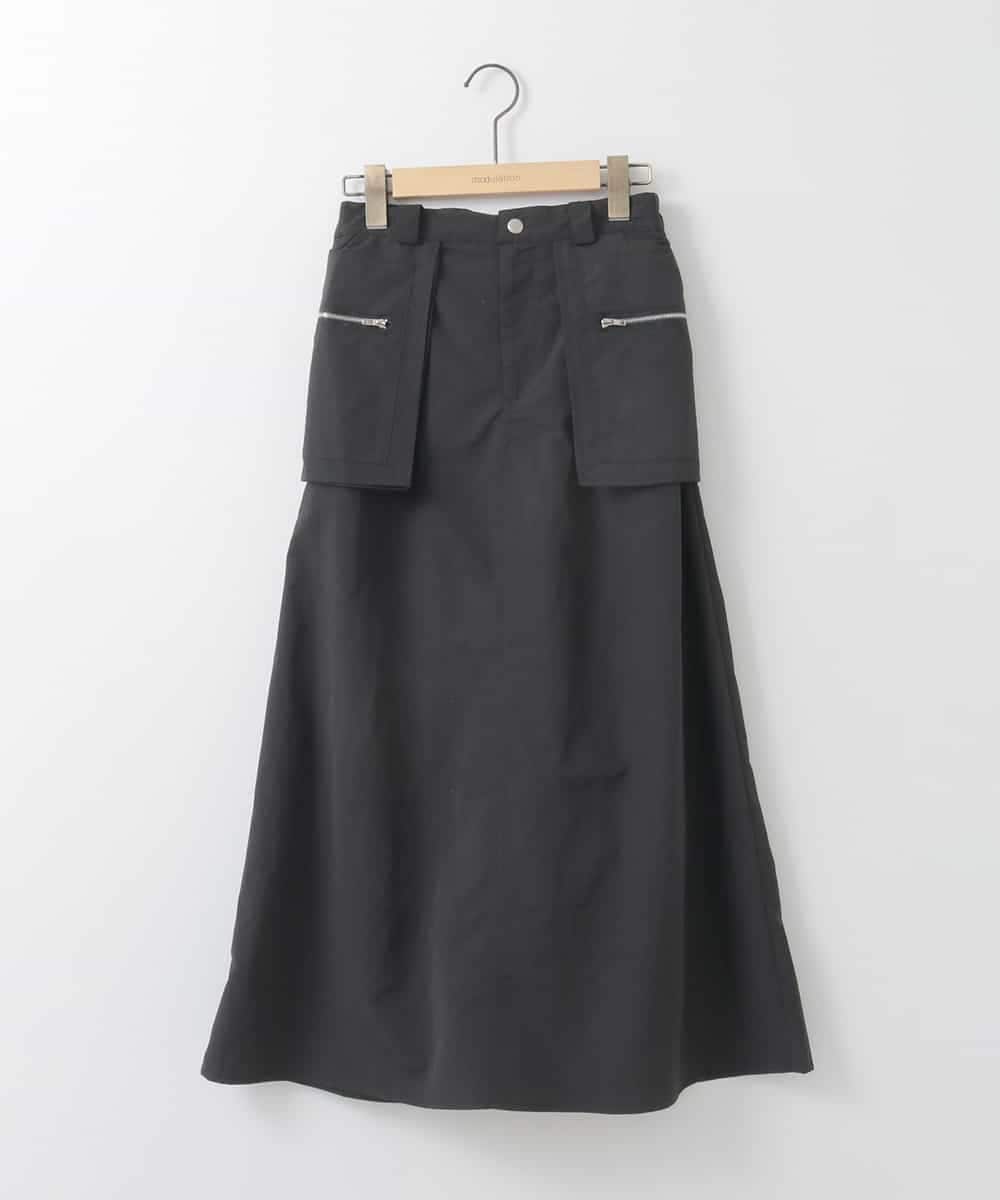 ZMHGE12099 al'aise modulation(アレーズモジュレーション) アウトポケットナイロンスカート ブラック