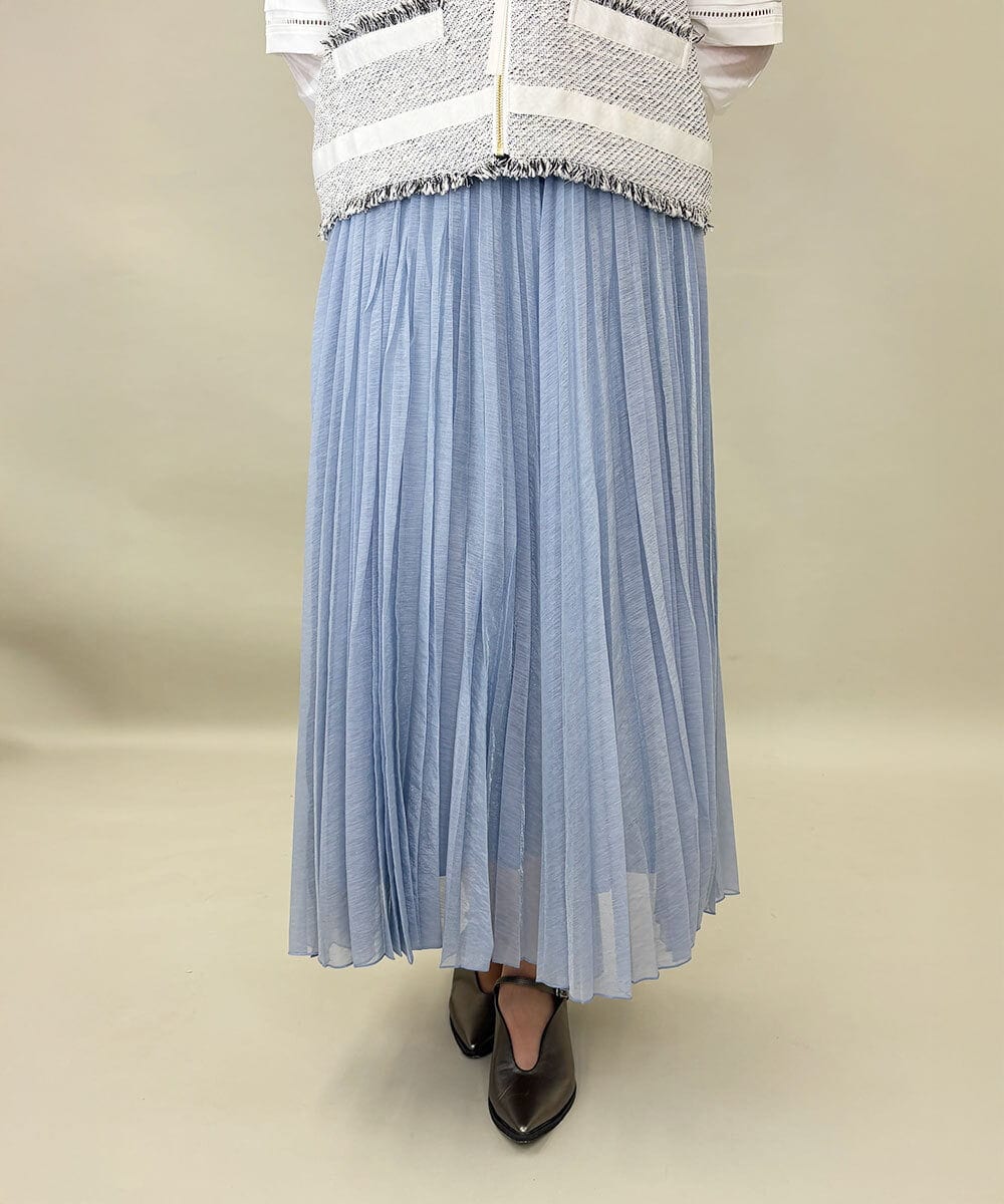 ZMHGE13148 al'aise modulation(アレーズモジュレーション) シアープリーツスカート ライトブルー