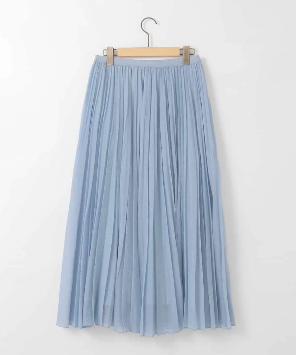 ZMHGE13148 al'aise modulation(アレーズモジュレーション) シアープリーツスカート ライトブルー