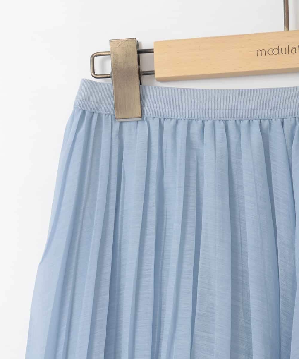 ZMHGE13148 al'aise modulation(アレーズモジュレーション) シアープリーツスカート ライトブルー