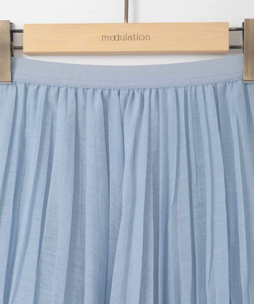 ZMHGE13148 al'aise modulation(アレーズモジュレーション) シアープリーツスカート ライトブルー