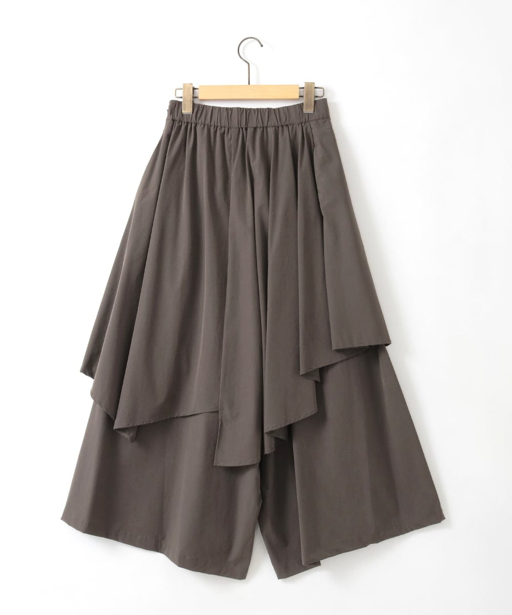 ZMHGE14169 al'aise modulation(アレーズモジュレーション) スカートレイヤードフレアパンツ ブラウン