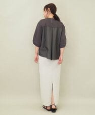 ZMHGE15110 al'aise modulation(アレーズモジュレーション) 【セットアップ対応・洗える】ラメニットスカート ライトグレー