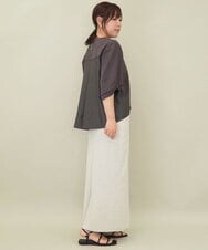 ZMHGE15110 al'aise modulation(アレーズモジュレーション) 【セットアップ対応・洗える】ラメニットスカート ライトグレー