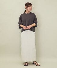 ZMHGE15110 al'aise modulation(アレーズモジュレーション) 【セットアップ対応・洗える】ラメニットスカート ライトグレー