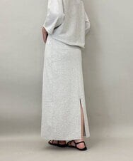 ZMHGE15110 al'aise modulation(アレーズモジュレーション) 【セットアップ対応・洗える】ラメニットスカート ライトグレー