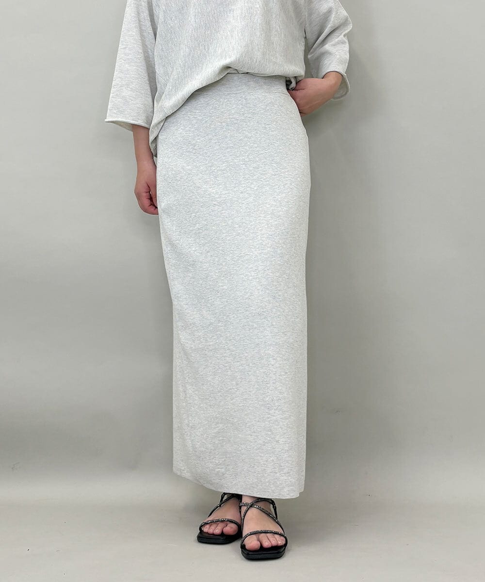 ZMHGE15110 al'aise modulation(アレーズモジュレーション) 【セットアップ対応・洗える】ラメニットスカート ライトグレー