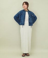 ZMHGE15110 al'aise modulation(アレーズモジュレーション) 【セットアップ対応・洗える】ラメニットスカート ライトグレー