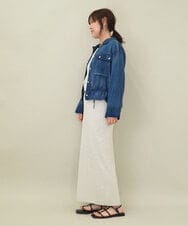 ZMHGE15110 al'aise modulation(アレーズモジュレーション) 【セットアップ対応・洗える】ラメニットスカート ライトグレー