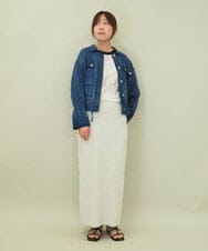 ZMHGE15110 al'aise modulation(アレーズモジュレーション) 【セットアップ対応・洗える】ラメニットスカート ライトグレー