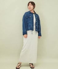 ZMHGE15110 al'aise modulation(アレーズモジュレーション) 【セットアップ対応・洗える】ラメニットスカート ライトグレー