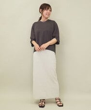 ZMHGE15110 al'aise modulation(アレーズモジュレーション) 【セットアップ対応・洗える】ラメニットスカート ライトグレー