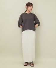 ZMHGE15110 al'aise modulation(アレーズモジュレーション) 【セットアップ対応・洗える】ラメニットスカート ライトグレー