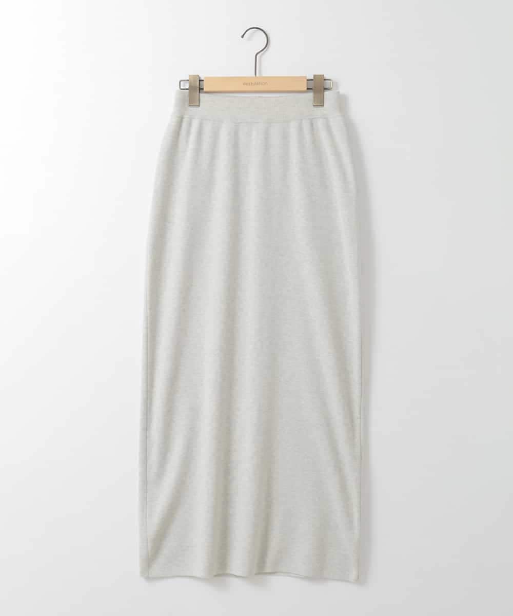 ZMHGE15110 al'aise modulation(アレーズモジュレーション) 【洗える】ラメニットスカート ライトグレー
