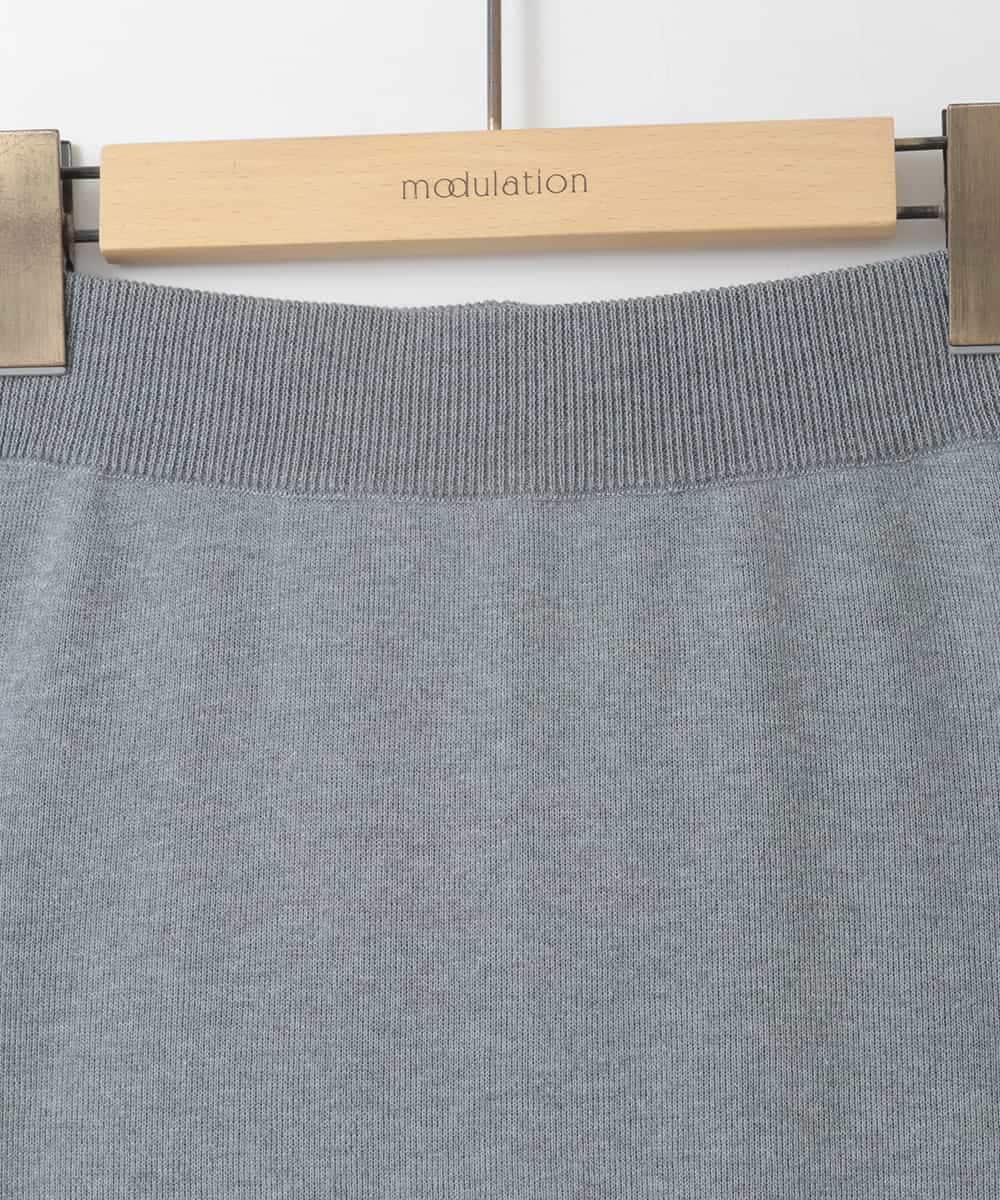 ZMHGE15110 al'aise modulation(アレーズモジュレーション) 【洗える】ラメニットスカート ダークグレー