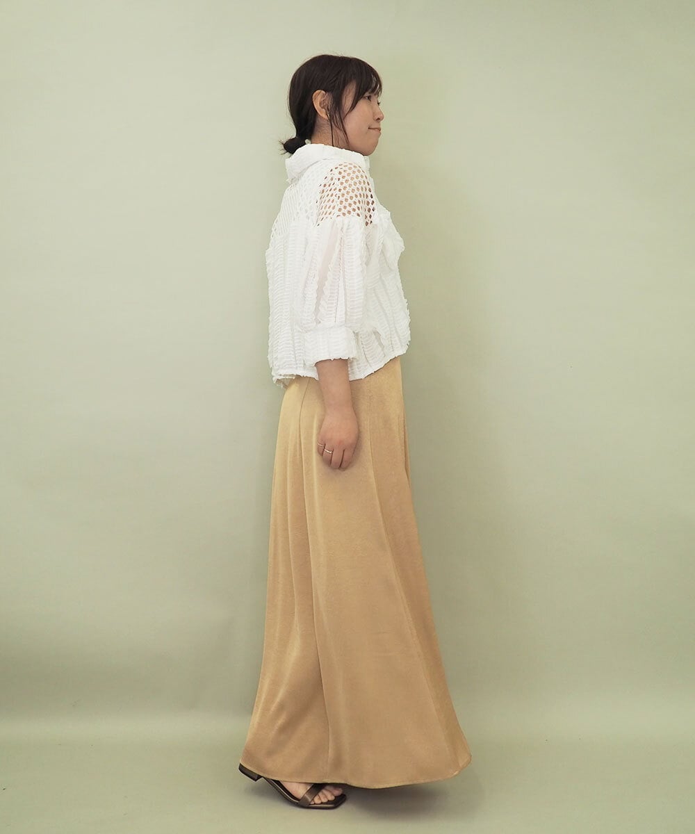 ZMHGE16130 al'aise modulation(アレーズモジュレーション) 【セットアップ対応】ヴィンテージ風ロングスカート ベージュ