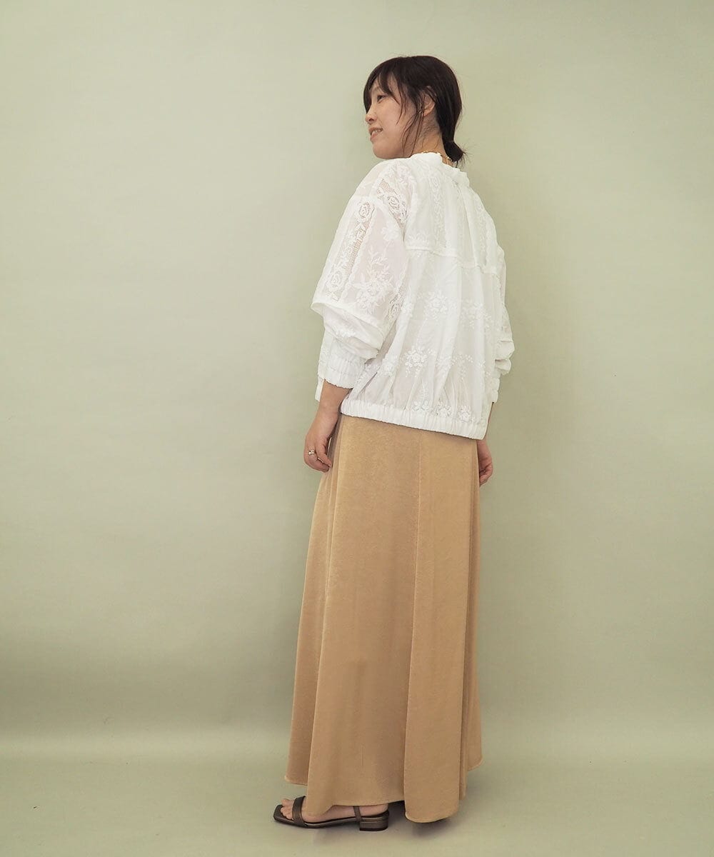 ZMHGE16130 al'aise modulation(アレーズモジュレーション) 【セットアップ対応】ヴィンテージ風ロングスカート ベージュ