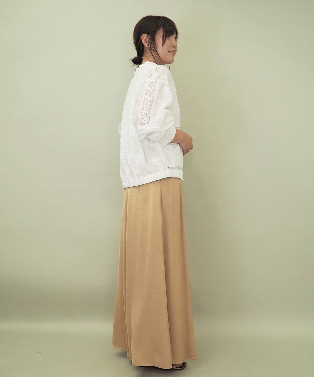 ZMHGE16130 al'aise modulation(アレーズモジュレーション) 【セットアップ対応】ヴィンテージ風ロングスカート ベージュ