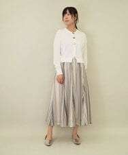 ZMHGE18140 al'aise modulation(アレーズモジュレーション) マルチカラーメッシュフレアスカート アイボリー