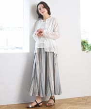 ZMHGE18140 al'aise modulation(アレーズモジュレーション) マルチカラーメッシュフレアスカート アイボリー