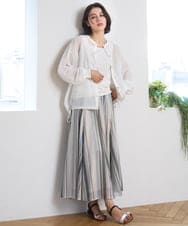 ZMHGE18140 al'aise modulation(アレーズモジュレーション) マルチカラーメッシュフレアスカート アイボリー