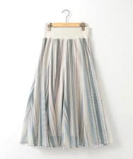 ZMHGE18140 al'aise modulation(アレーズモジュレーション) マルチカラーメッシュフレアスカート アイボリー