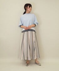 ZMHGE18140 al'aise modulation(アレーズモジュレーション) マルチカラーメッシュフレアスカート アイボリー