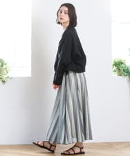 ZMHGE18140 al'aise modulation(アレーズモジュレーション) マルチカラーメッシュフレアスカート ダークグレー