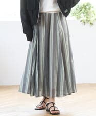 ZMHGE18140 al'aise modulation(アレーズモジュレーション) マルチカラーメッシュフレアスカート ダークグレー