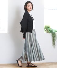 ZMHGE18140 al'aise modulation(アレーズモジュレーション) マルチカラーメッシュフレアスカート ダークグレー