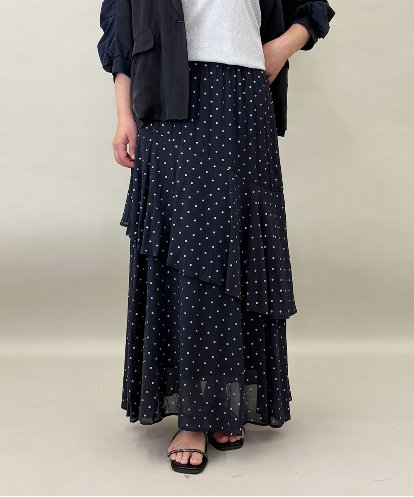 ZMHGE19120 al'aise modulation 【洗える】ラメドットティアードフレアスカート