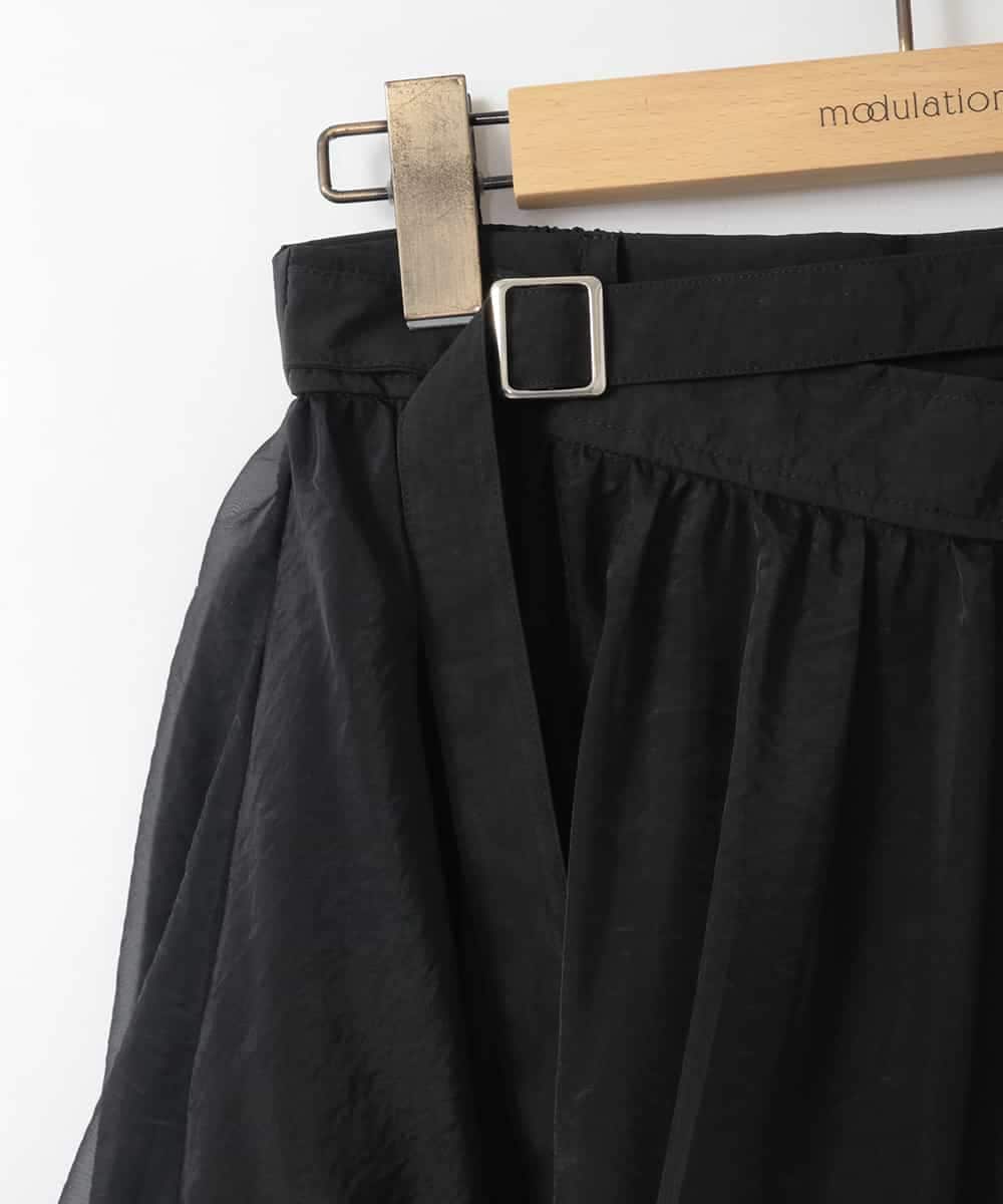 ZMHGE20170 al'aise modulation(アレーズモジュレーション) ドッキングパッチワークスカート ブラック