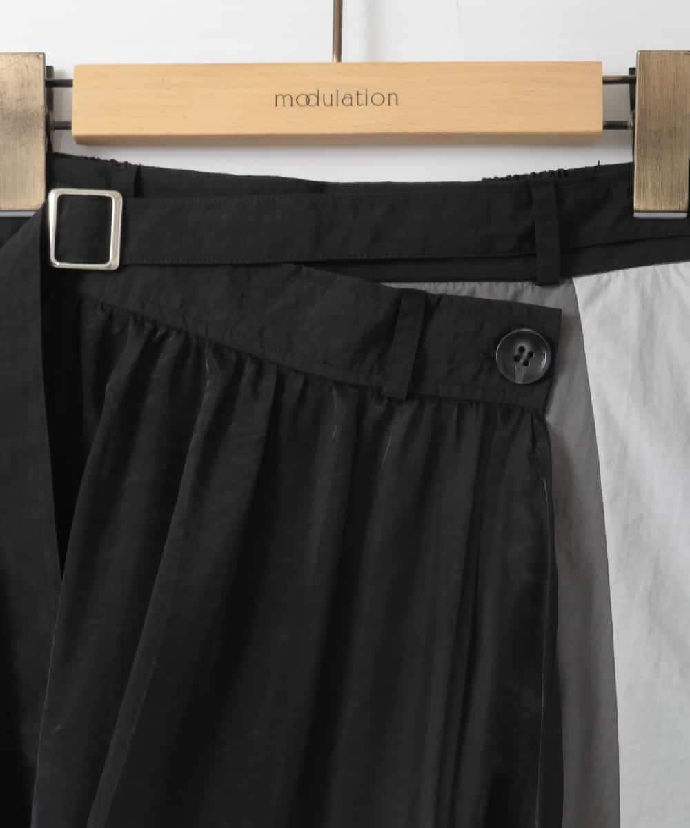 ZMHGE20170 al'aise modulation(アレーズモジュレーション) ドッキングパッチワークスカート ブラック