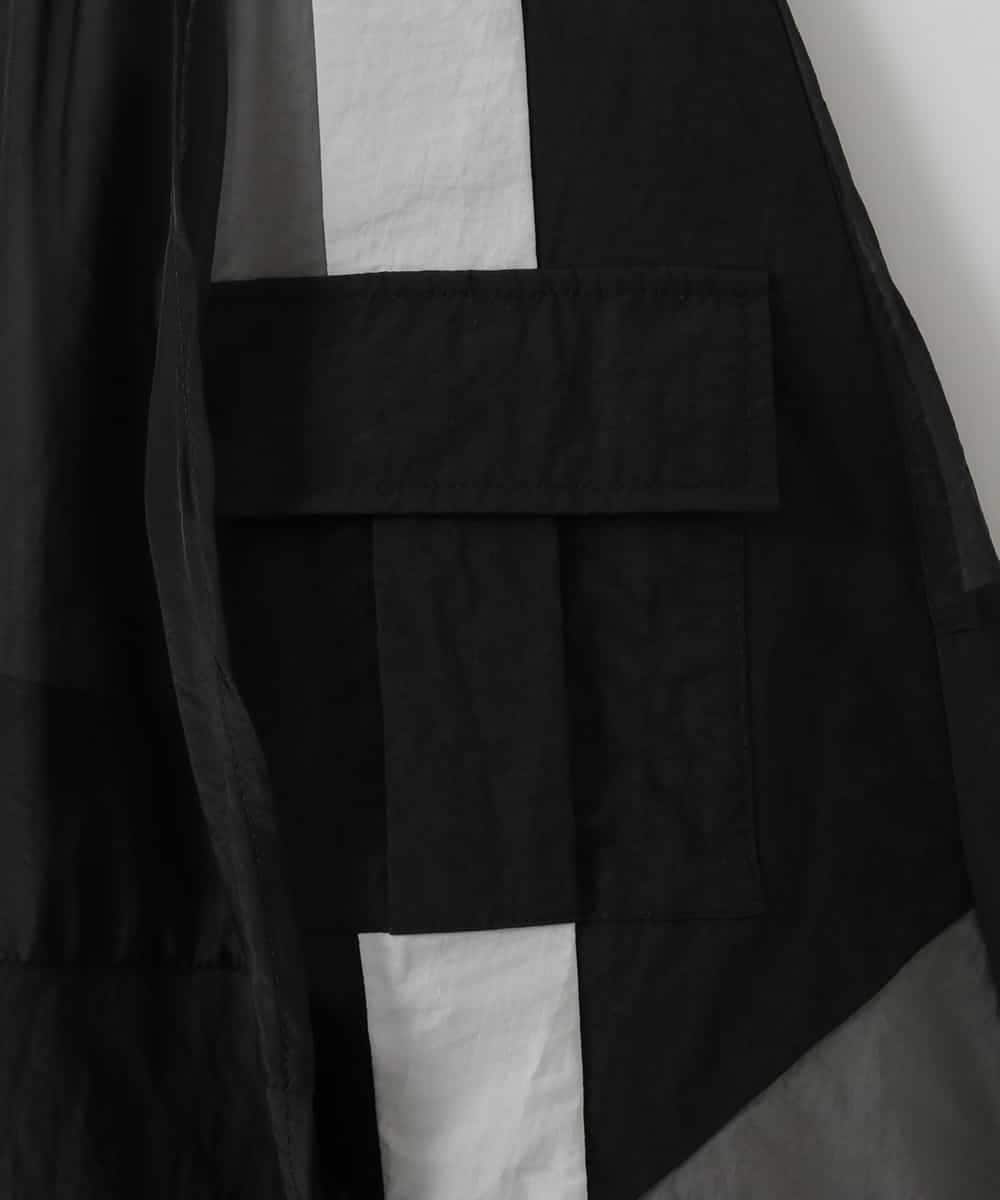 ZMHGE20170 al'aise modulation(アレーズモジュレーション) ドッキングパッチワークスカート ブラック