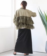 ZMHGE21160 al'aise modulation(アレーズモジュレーション) スウェットコンビデニムスカート ブラック