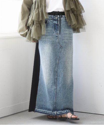 ZMHGE21160 al'aise modulation スウェットコンビデニムスカート