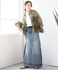 ZMHGE21160 al'aise modulation(アレーズモジュレーション) スウェットコンビデニムスカート ブラック