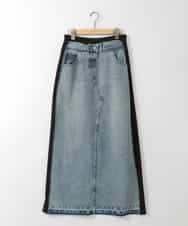 ZMHGE21160 al'aise modulation(アレーズモジュレーション) スウェットコンビデニムスカート ブラック