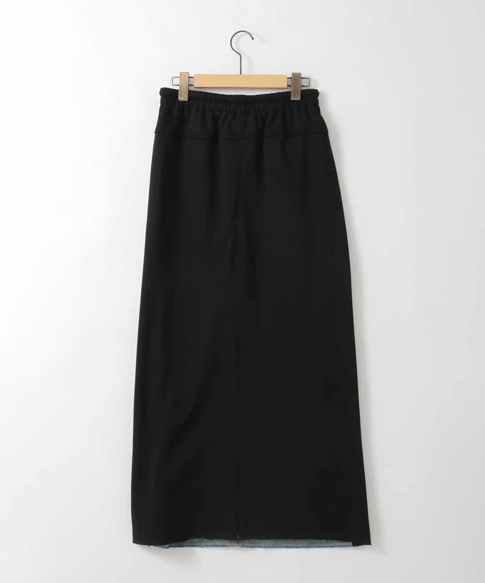 ZMHGE21160 al'aise modulation(アレーズモジュレーション) スウェットコンビデニムスカート ブラック