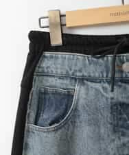 ZMHGE21160 al'aise modulation(アレーズモジュレーション) スウェットコンビデニムスカート ブラック