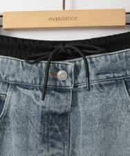 ZMHGE21160 al'aise modulation(アレーズモジュレーション) スウェットコンビデニムスカート ブラック