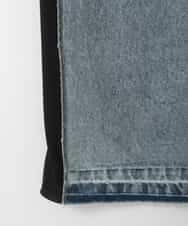 ZMHGE21160 al'aise modulation(アレーズモジュレーション) スウェットコンビデニムスカート ブラック