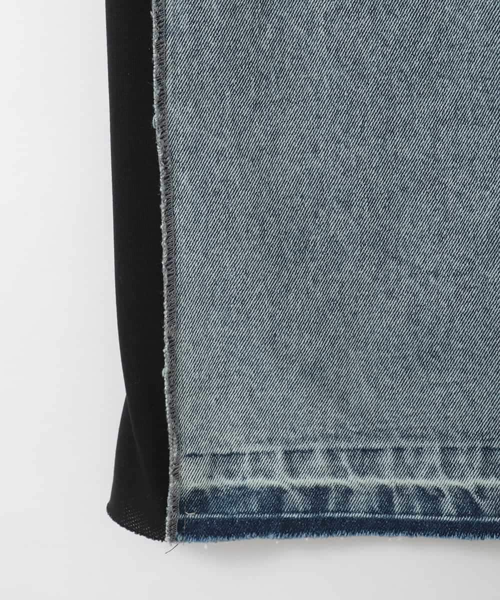 ZMHGE21160 al'aise modulation(アレーズモジュレーション) スウェットコンビデニムスカート ブラック