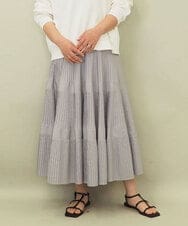 ZMHGE25140 al'aise modulation(アレーズモジュレーション) ティアードデザインプリーツスカート ライトブルー