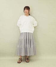 ZMHGE25140 al'aise modulation(アレーズモジュレーション) ティアードデザインプリーツスカート ライトブルー