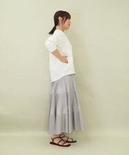 ZMHGE25140 al'aise modulation(アレーズモジュレーション) ティアードデザインプリーツスカート ライトブルー